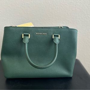 Authentic brand new MK SAVANNAH large satchel in Moss Green